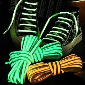 100/140/160 cm Holografska Fluorescentne Cipele Obostrani Reflektirajućim Siguran Zaštitne Radne Prometni Ravne Cipele Tenisice Vezice Za cipele
