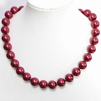 18 vrsta boja, šareni umivaonik, imitacija bisera, okrugle perle, ogrlice za žene, 8 mm, 10 mm, 12 mm, kvalitetni lanac, ogrlice, nakit, 18 inča, B637