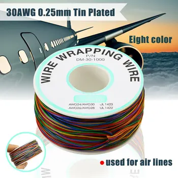 1PC 30 AWG Umatanje Žica 0,25 mm bare obrađeno Bakrena Žica za Umatanje Izolacije Probni Kabel 8-Color Za Lemljenje pcb Fly Line 1