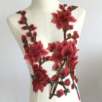 2 kom./compl. 3D Crveni Cvijet Šljive cvjetne čipke Tkanina Oblog Ručno DIY Krpa Cvijet Pribor Za Odjeću Scrapbooking 0
