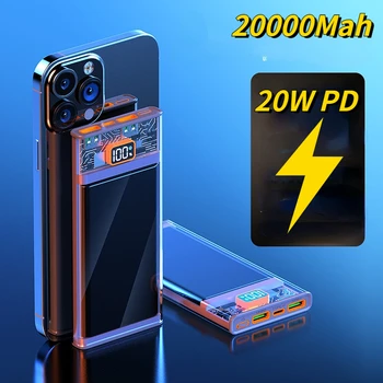 20000 mah 20 W Brzo Punjenje Power Bank Digitalni LED Prijenosni Vanjski Baterija za Iphone Xiaomi Powerbank 0