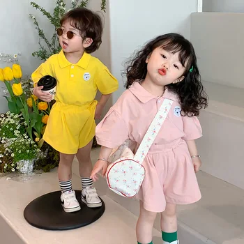 2022 Dječji Kompleti Odjeće od dva predmeta, Dječje Polo Majica, Top i Kratki Spust, Komplet od 2 predmeta, Korejski Odjeća Za djevojčice, Kostim Za male dječake
