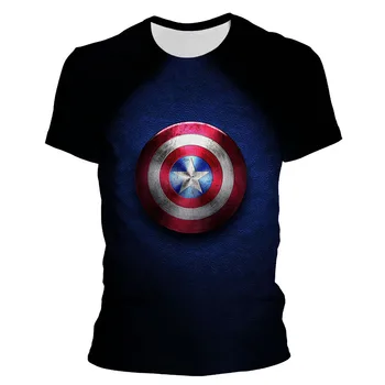 2022 t-Shirt s Kapetanom Amerikom Za Muškarce i Žene, Dječaci i Djevojčice, Moderan Svakodnevni Ulični Godišnje Dječje majica sa 3D ispis Marvel, Strmim Vrhovima, t-Shirt 0