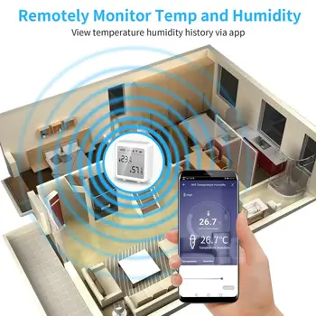 2022 Tuya WIFI Senzor za temperaturu i vlagu, Hygrometer Za prostor, Termometar sa LCD Zaslona, Podrška za Alexa, Google Assistant 4