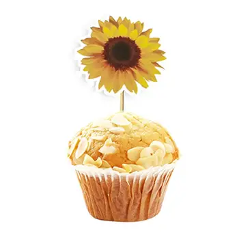 24шт Подсолнечный Torta Topper Cupcake Topper DIY Vjenčanje je Dan Rođenja Dječji Tuš Torta Dekoracija Desertno Ukras 2
