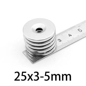 3-50 kom 25x3-5 mm Super jaka Magnetska Magneti 25x3 mm otvor 5 mm Stalni Неодимовый magnet 25*3-5 mm, Mali Okrugli 25*3-5