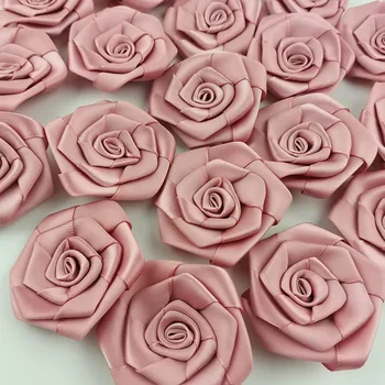 (30 kom/pak.) 60*60 mm Svježa Pink Ribbon Utičnica Satin Traka Cvijet Zanat Nakit Ručne izrade DIY Večernje Uređenje Pribor