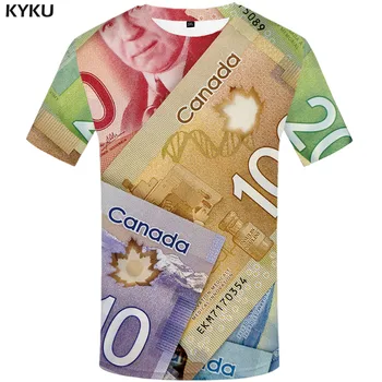 3d t-Shirt Novac Majica Za Muškarce Javorov List Majica Sa po cijeloj površini Kanadski Dolar Anime Odjeća Kanada majice 3d Harajuku Majice Svakodnevno 0