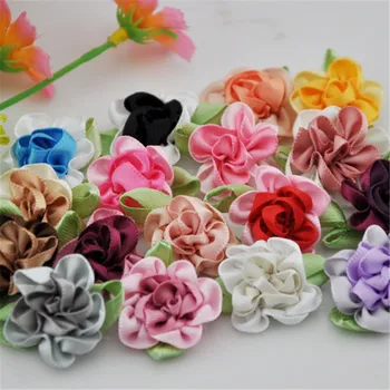 40шт trake cvijeće s lišćem cvijeće ručno izrađene odjeće šivanje aplikacija DIY pribor A047