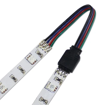5 Kom 4-Pinski Konektor za RGB LED Strip Conneor Cable10mm Utičnica za 2835 3528 5050 RGB LED Strip Svjetlo Konektori Produžni Kabel 3