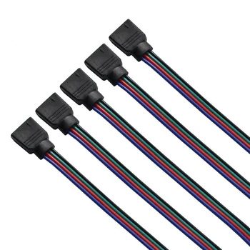 5 Kom 4-Pinski Konektor za RGB LED Strip Conneor Cable10mm Utičnica za 2835 3528 5050 RGB LED Strip Svjetlo Konektori Produžni Kabel 5