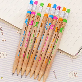 5 kom./lot, Kreativni drveni mehanička olovka za učenike, HB lapiceros kawaii s šiljilo vam za olovke, uredski pribor, scolaires