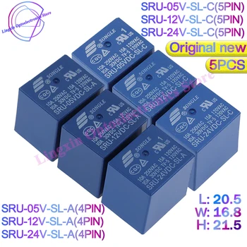 5 kom./lot SRU-05V 12-24 v-SL-A/C SRU-12V-SL-A SRU-24-SL-C 4/5PIN 15A T70 SRU Releja 5 12 Na 24 v DC Releji 100% Original novi