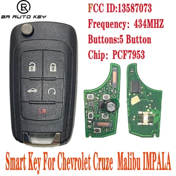 5-tipke Daljinski smart-Privjesak bez ključa za Chevrolet Cruze Sonic Malibu Impala Equinox 433 Mhz ID46 PCF7953 Čip HU100 0