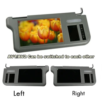 7-Inčni Auto-štitnik Za sunce Unutrašnji retrovizor Ekran LCD Monitor za DVD/VCD/AV/TV Player Sigurnosna Kamera (desno) Štitnik Za sunce