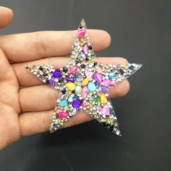 8 cm Zvijezda gorski kristal oblog нашивки rhinestones motivi kristalno kamenje aplicirano željezna нашивка za топпе