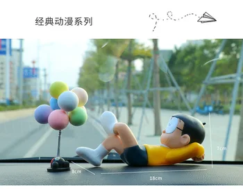 Auto Ukras Slatka Anime Doraemon Nobita Nobi Sleep Figurice Model Auto Uređenje Interijera Pribor Za Lutke, Igračke, Pokloni 4