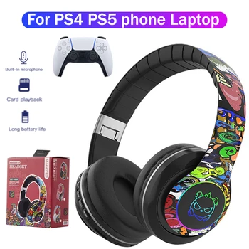 Bluetooth slušalice 5.1 DJ Slušalice su Bežične Gaming slušalice S Mikrofonom RGB Led Svjetiljka za Djecu PC PS4 Konzola Podržava TF Kartice