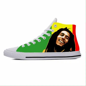 Bob Marley, Reggae Zvijezda Rasta Rock Glazba Moderan Svakodnevni Tkiva Cipele S Visokim Берцем Lagani Prozračni Muške I Ženske Tenisice S 3D Ispis