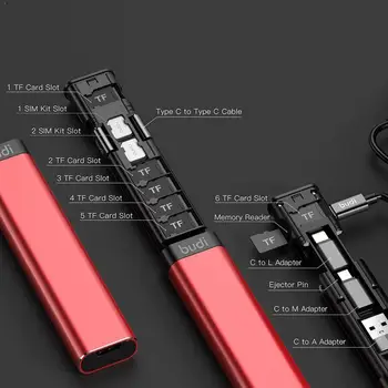BUDI Višenamjenski Smart Adapter Kartice za Pohranu Podataka Torbica Kabel Kutija Za Pohranu Xiaomi Reader TF USB Prijenosni Мультикабель