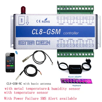 CL8-GSM-NC Bežični alarmni sustav SMS upozorenja Kontrolu temperature GSM Alarm + Senzor s upozorenjem o nestane struje 0