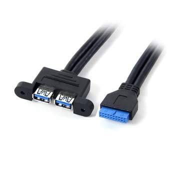 CY USB Kabel Zaglavlja 20 Pin USB Kabel za matične ploče dual-port USB 3.0 Tip žena ploče na matičnu ploču 20Pin Kabel zaglavlja 50 cm 0