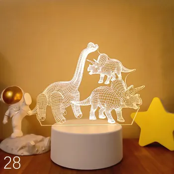 Dinosaur 3D Lampa USB Led noćna Svjetla Neonski Znak Žarulja Božić Božićne Ukrase za Dom Spavaća soba Dekor na Dan Rođenja, Svadbeni Pokloni