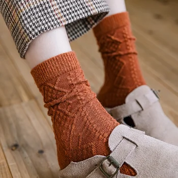Duge Čarape, U Japanskom Stilu Харадзюку, retro, Zimske Kašmir Vuna Ženske Čarape, Običan toplo Vintage Ulični Čarape Za Djevojčice