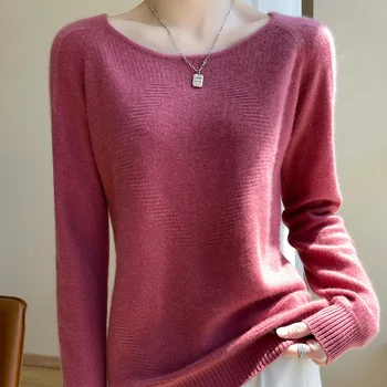 Džemper od 100% merino vune, ženske pulover okruglog izreza, proljeće-jesen nova tanka трикотажная donja košulja, modni tople majice