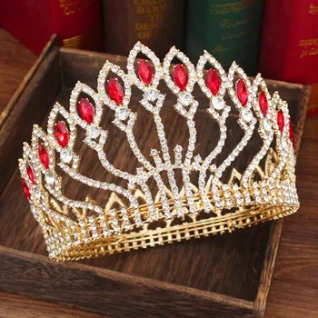 Gorski kristal je Kraljica Kralj Tijara Crown Nevjesta Vjenčanja Tijara Kristalnu šlem Za Djevojke/Žene Vijenac Svadbeni Nakit Za Kosu Pribor