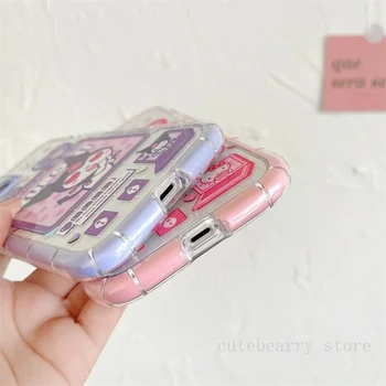 Hello Kitty Novi Torbica za Telefon iPhone 11 12 13 Pro Max X Xsmax Xr Мультяшный Prozirni Sjajni Kreativni Pink Kawaii za Djevojčice 3