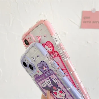 Hello Kitty Novi Torbica za Telefon iPhone 11 12 13 Pro Max X Xsmax Xr Мультяшный Prozirni Sjajni Kreativni Pink Kawaii za Djevojčice 4