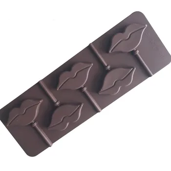 HMROVOOM 5 ravnih usana silikonskim lizalica na štap čokolade oblik individualnost moda ručno DIY alat za pečenje s ba