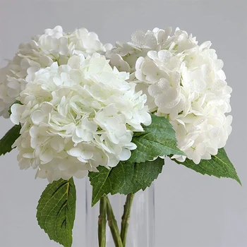 Hortenzija Umjetno Cvijeće Trenutno Dodir Lateks 21 cm Velike Hortenzija za Uređenje Doma Svadbeni Buket za Vjenčanje 3 kom.