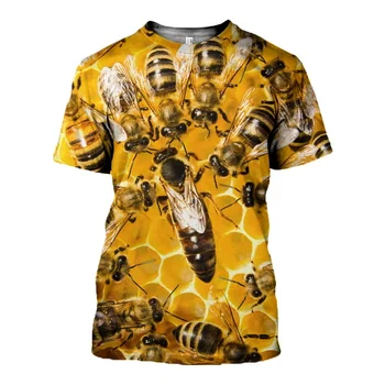 Insekt pčela 3D Print muška t-shirt Čist Meda Harajuku Moda majica Kratkih rukava godišnje ulične Casual majica Unisex DW0038
