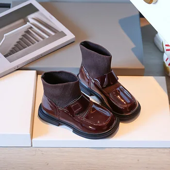Japanski Bordo-crvena Jednostavna Jesenski Noviteti 2022 godine, Monotono Školska Cipele za Djevojčice, Dječje Modne Prozračna Casual Cipele s Vrhom