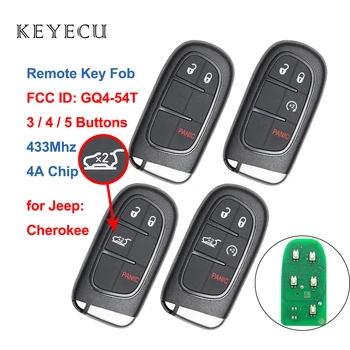 Keyecu GQ4-54T Pametan Daljinski za Automobil Privjesak 3 4 5 gumb 433 Mhz 4A PCF7953M Čip za Jeep Cherokee 2014 2015 2016 2017 2018 2019 0