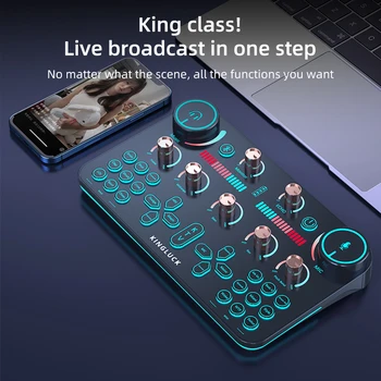 Kinglucky V20 Profesionalna Zvučna Kartica, Bluetooth Zvučnik i Subwoofer Subwoofer za Auto Audio za Tiktok Live Streaming 5