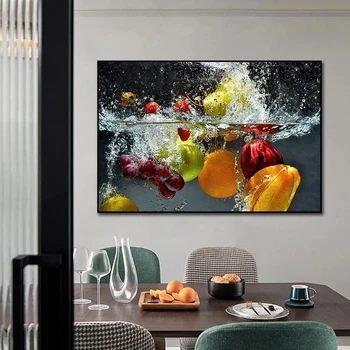 Kuhinja Voće Proizvodi Umjetnost Platnu Jabuka Grožđe Plakati Grafike Zidni Umjetničke Slike za Kuhinje Moderna Kuća Cuadros Dekor