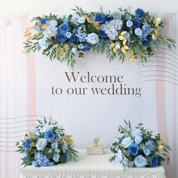 Kućni Svadbena Dekoracija Plava Serija Cvijet Loptu Simulacija Cvjetni Niz Home Dekor Zavjese Cvijet Vjenčanje Znak Na Cesti