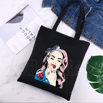 Lana Del Rey Custom Tote Bag Shopping Print Originalni Dizajn Crnci Prometni Холщовые Torbe Unisex Eko Sklopivi Torba Za Kupovinu