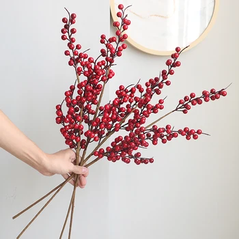 Lažni bobice падуба crvene bobice umjetni cvjetne Dekoracije grančica božićni ukrasi božić kućni dekor