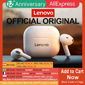 Lenovo LP40 Bežične Bluetooth Slušalice 5.0 Originalni TWS Dual Stereo Buke Bas osjetljiv na Dodir za Upravljanje Dugo čekanje 230 mah
