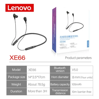 Lenovo XE66 Pro Bežične Slušalice Bluetooth Slušalice Sportski Slušalice Magnetski Vratne Maramicu 4 Zvučnika Slušalice Handfree s Mikrofonom 4