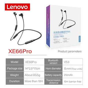 Lenovo XE66 Pro Bežične Slušalice Bluetooth Slušalice Sportski Slušalice Magnetski Vratne Maramicu 4 Zvučnika Slušalice Handfree s Mikrofonom 5