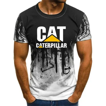 ljetna majica sa po cijeloj površini mačke i gusjenica, t-shirt s 3D ispis ljudske glave, crna funky casual majica s kratkim rukavima od poliestera 2