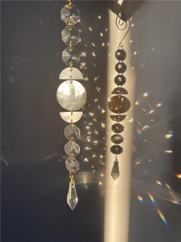 Lovac Sunca za Prozore Mesec u obliku Školjke Home Dekor Izvana Zvona Crystal je Lovac Sunca Duga Proizvođač Darove za Djevojčice