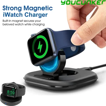 Magnetski Sat Bežični Punjač za iWatch 7 5 4 6 SE Sklopivi Stalak za punjenje Priključna stanica Type-c Prijenosni Stalak za Apple Watch Brzi Punjač