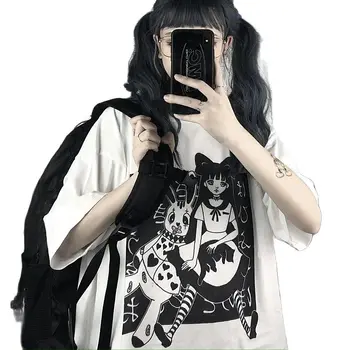 Majica sa Demonom, Ženska Ljetna Ulica Majica, Gothic i punk-tamna Majica S Likovima iz Crtića U Stilu Харадзюку, Majica Kratkih Rukava, Ženska t-shirt 3