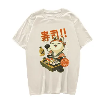 Manga Sushi Japan Majica Muška/ženska Estetski Slatka Хлопковая Cool Vintage majica Harajuku Ulica Camisetas Hombre Anime t-Shirt